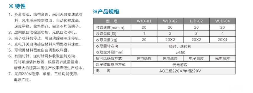 端子光控收料機(jī)WJD-02臥式光控雙盤(pán)